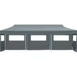 Outlet Foldbart pop up-festtelt med 5 sidevægge - UV-bestandigt og vandafvisende | Farve: Antracitgrå | Størrelse: 870x291x315 cm Telte & Lysthuse