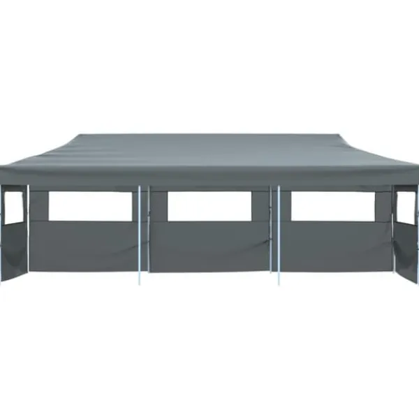 Outlet Foldbart pop up-festtelt med 5 sidevægge - UV-bestandigt og vandafvisende | Farve: Antracitgrå | Størrelse: 870x291x315 cm Telte & Lysthuse