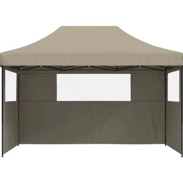 New Foldbart pop up-festtelt med 3 sidevægge | Farve: Gråbrun Telte & Lysthuse