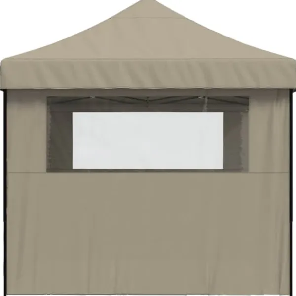 New Foldbart pop up-festtelt med 3 sidevægge | Farve: Gråbrun Telte & Lysthuse