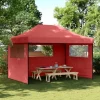 Foldbart pop up-festtelt med 3 sidevægge | Farve: Bordeaux Telte & Lysthuse