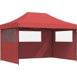 Foldbart pop up-festtelt med 3 sidevægge | Farve: Bordeaux Telte & Lysthuse