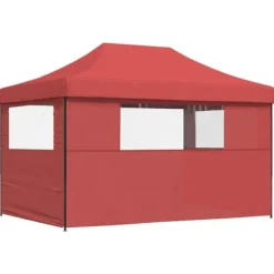 Foldbart pop up-festtelt med 3 sidevægge | Farve: Bordeaux Telte & Lysthuse