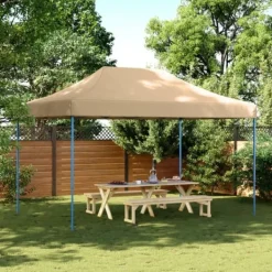 Telte & Lysthuse^Foldbart pop up-festtelt 440x292x315 cm | Farve: Beige