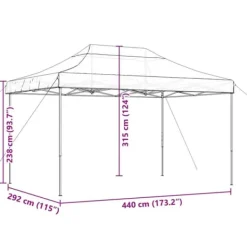 Telte & Lysthuse^Foldbart pop up-festtelt 440x292x315 cm | Farve: Beige