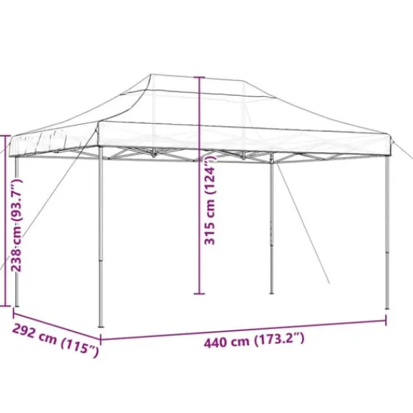 Telte & Lysthuse^Foldbart pop up-festtelt 440x292x315 cm | Farve: Beige