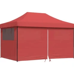 Discount Foldbart pop-up festtelt med 4 sidevægge | Farve: Bordeaux | Størrelse: 3x3 m Telte & Lysthuse
