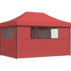 Discount Foldbart pop-up festtelt med 4 sidevægge | Farve: Bordeaux | Størrelse: 3x3 m Telte & Lysthuse