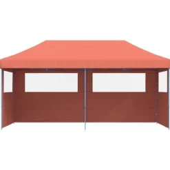 Online Foldbart pop-up festtelt med 3 sidevægge | Farve: Terracotta Telte & Lysthuse