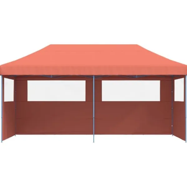 Online Foldbart pop-up festtelt med 3 sidevægge | Farve: Terracotta Telte & Lysthuse
