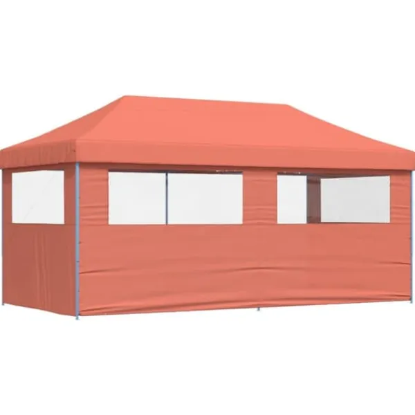 Online Foldbart pop-up festtelt med 3 sidevægge | Farve: Terracotta Telte & Lysthuse