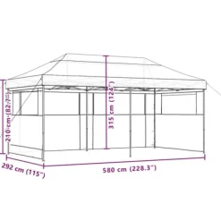 Online Foldbart pop-up festtelt med 3 sidevægge | Farve: Terracotta Telte & Lysthuse