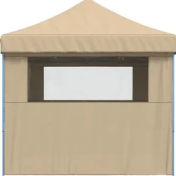 Telte & Lysthuse^Foldbart pop-up festtelt med 4 sidevægge | Farve: Beige