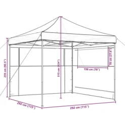 Discount Foldbart pop-up festtelt med 2 sidevægge | Farve: Brun | Størrelse: 3x3 m Telte & Lysthuse