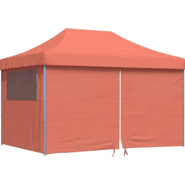 Online Foldbart pop-up festtelt med 4 sidevægge | Farve: Terracotta Telte & Lysthuse