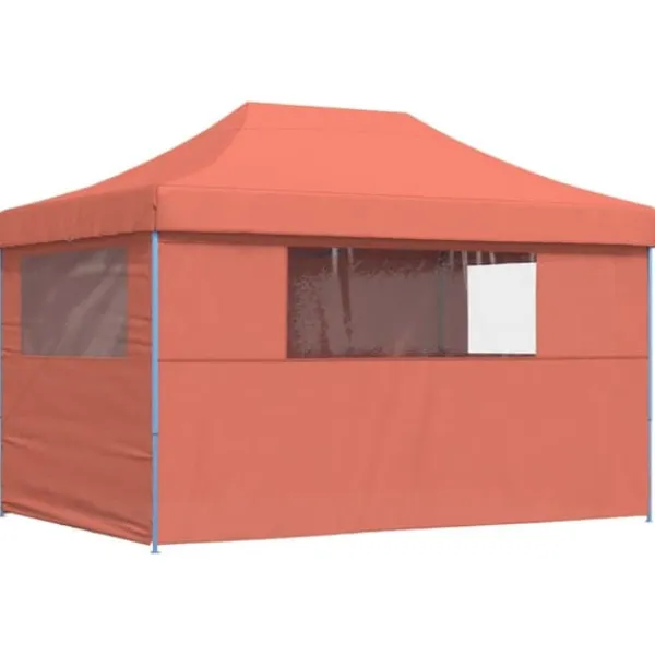 Online Foldbart pop-up festtelt med 4 sidevægge | Farve: Terracotta Telte & Lysthuse