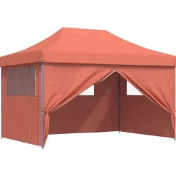 Online Foldbart pop-up festtelt med 4 sidevægge | Farve: Terracotta Telte & Lysthuse