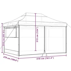 Online Foldbart pop-up festtelt med 4 sidevægge | Farve: Terracotta Telte & Lysthuse