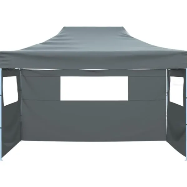New Foldbart telt med 3 sidevægge - Pop Up festtelt | Størrelse: 431x291x315 cm | Farve: Antracitgrå Telte & Lysthuse