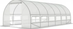 Discount Folie tunnel drivhus med vinduer 600 x 300 x 200 cm Hvid Drivhus