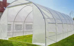 Discount Folie tunnel drivhus med vinduer 600 x 300 x 200 cm Hvid Drivhus