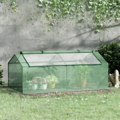 Best Foliedrivhus med vindue, tomathus/plantekasse, 180×90×70 cm, grøn Drivhus