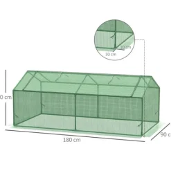 Best Foliedrivhus med vindue, tomathus/plantekasse, 180×90×70 cm, grøn Drivhus