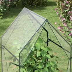 Clearance Foliedrivhus 90x90x145 cm med dobbeltdør, vindtæt, PE, transparent Drivhus
