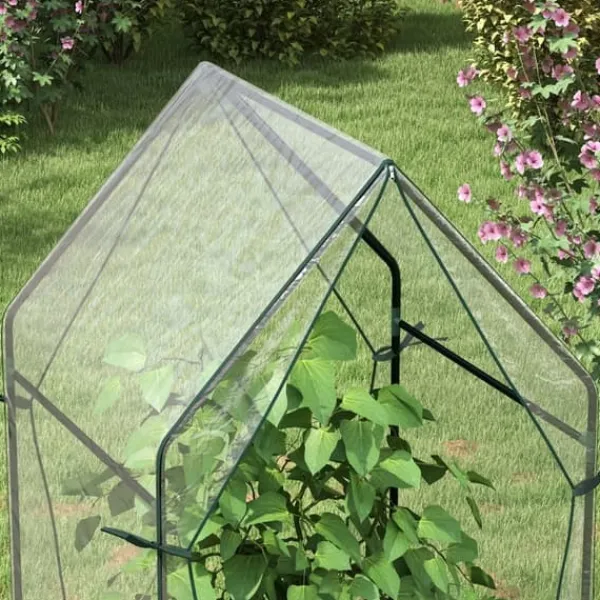 Clearance Foliedrivhus 90x90x145 cm med dobbeltdør, vindtæt, PE, transparent Drivhus