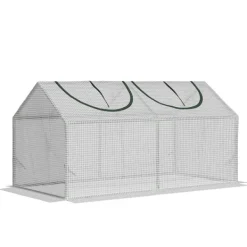 Drivhus^Foliedrivhus 120x60x60 cm med vindue, PE – tomathus/drivbænk, hvid