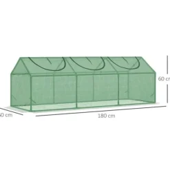 Drivhus^Foliedrivhus 180x60x60 cm med vindue, PE, grøn – tomathus & drivbænk