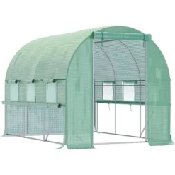 Drivhus^Foliedrivhus 2,95x2x2 m, gåbart, 6 vinduer, UV-beskyttelse – til havebrug