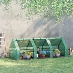 Best Foliedrivhus/drivbænk 270x90x90 cm, grøn – til tomater & planter Drivhus