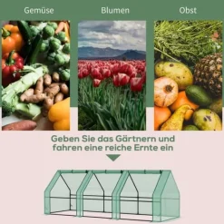 Best Foliedrivhus/drivbænk 270x90x90 cm, grøn – til tomater & planter Drivhus