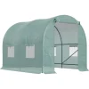 Discount Folietunnel 245x200x198 cm med vinduer, tomatdrivhus/avlstunnel, grøn Drivhus