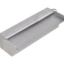 Springvand & Damme^Fontæner - Living rektangulær vandfaldsfontæne med LED-lys rustfrit stål 30 cm