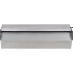 Springvand & Damme^Fontæner - Living rektangulær vandfaldsfontæne med LED-lys rustfrit stål 30 cm