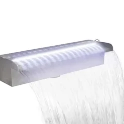 Sale Fontæner - Rektangulær vandfaldsfontæne med LED-lys rustfrit stål 45 cm Springvand & Damme