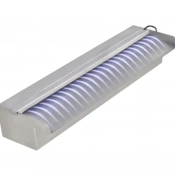Sale Fontæner - Rektangulær vandfaldsfontæne med LED-lys rustfrit stål 45 cm Springvand & Damme