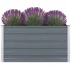 Plantningsbænke^Forhøjet blomsterbed i galvaniseret stål - Holdbar plantekasse | Størrelse: 100x100x45 cm | Farve: Grå