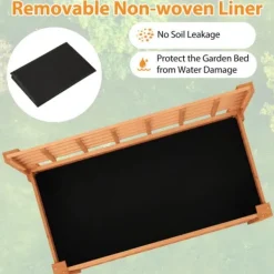 Plantningsbænke^Forhøjet højbed, 114×58×150 cm, Natur