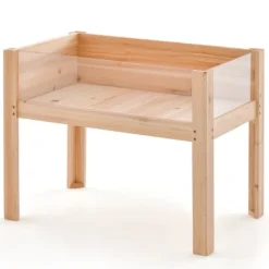 Plantningsbænke^Forhøjet højbed, 76×46×61 cm, Naturlig