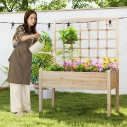 New Forhøjet højbed, 119×61×160 cm, Naturlig Plantningsbænke