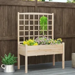 New Forhøjet højbed, 119×61×160 cm, Naturlig Plantningsbænke