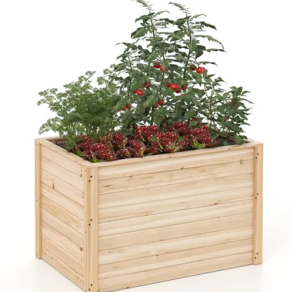Best Forhøjet højbed, 102×64×66 cm, Naturlig Plantningsbænke