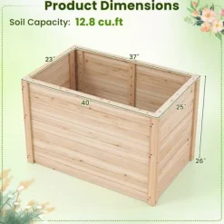 Best Forhøjet højbed, 102×64×66 cm, Naturlig Plantningsbænke