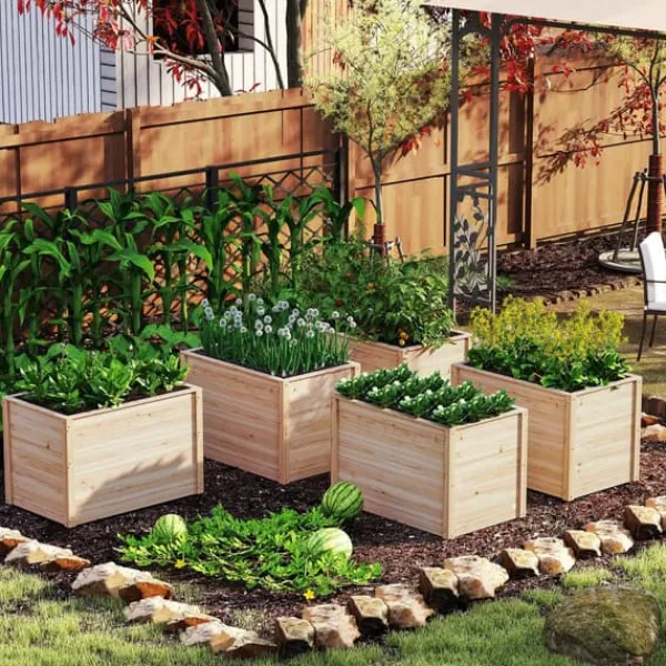 Best Forhøjet højbed, 102×64×66 cm, Naturlig Plantningsbænke