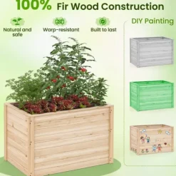Best Forhøjet højbed, 102×64×66 cm, Naturlig Plantningsbænke