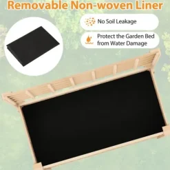 Hot Forhøjet højbed, 114x58x150 cm, Naturlig Plantningsbænke