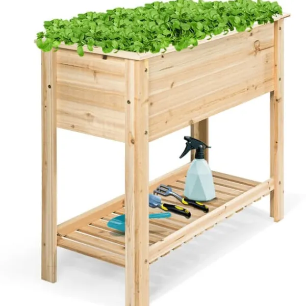 Online Forhøjet køkkenhavebed, 91×41×81 cm, Naturlig Plantningsbænke